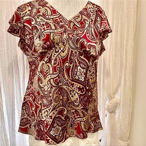100% Silk Empire Waist Paisley blouse. 16W New With Tags!